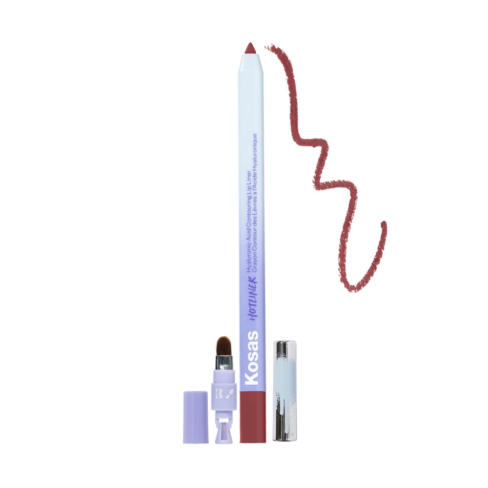 Kosas Hotliner retractable lip liner with built-in sharpener for precise definition.