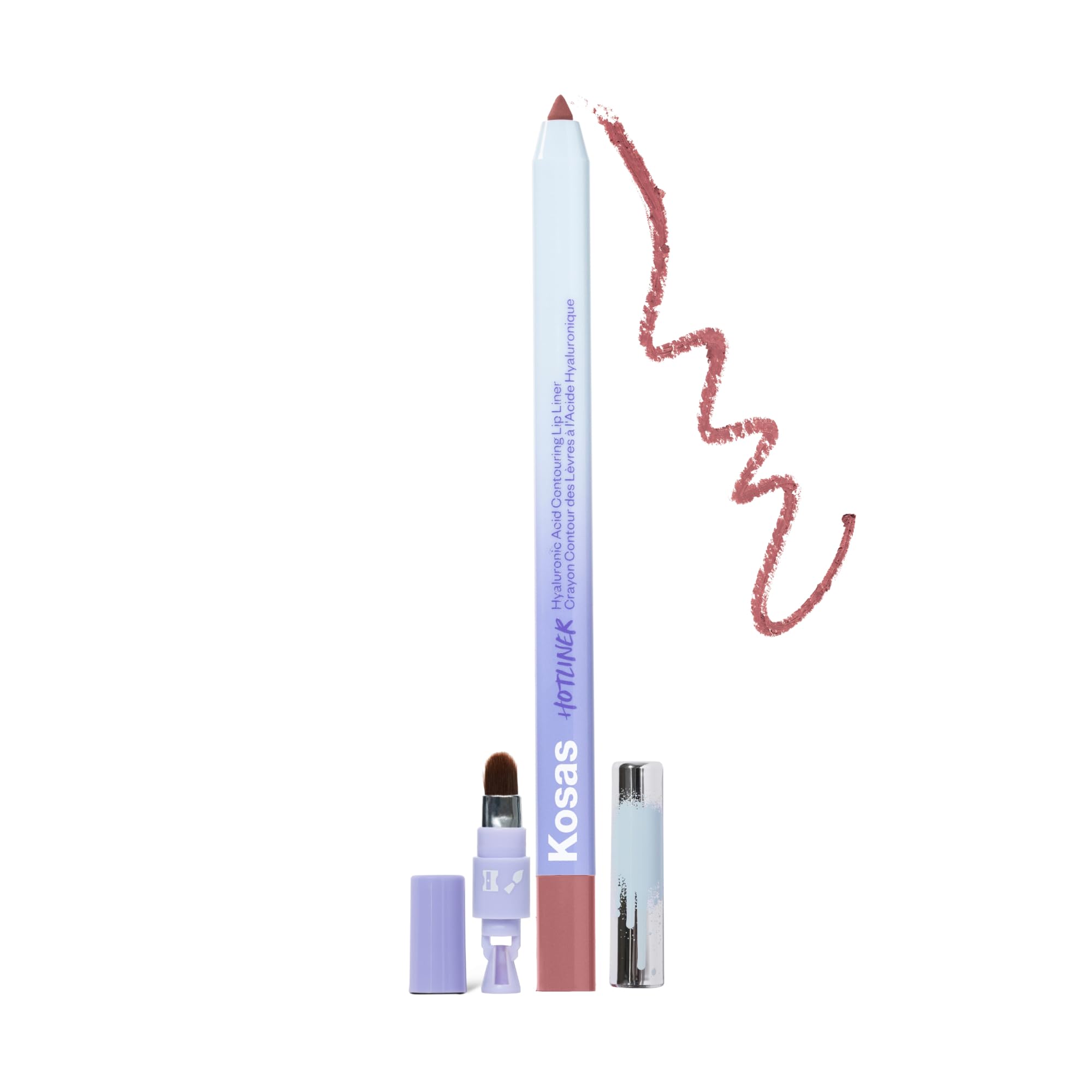 Kosas Hotliner retractable lip liner for precise definition and contouring.