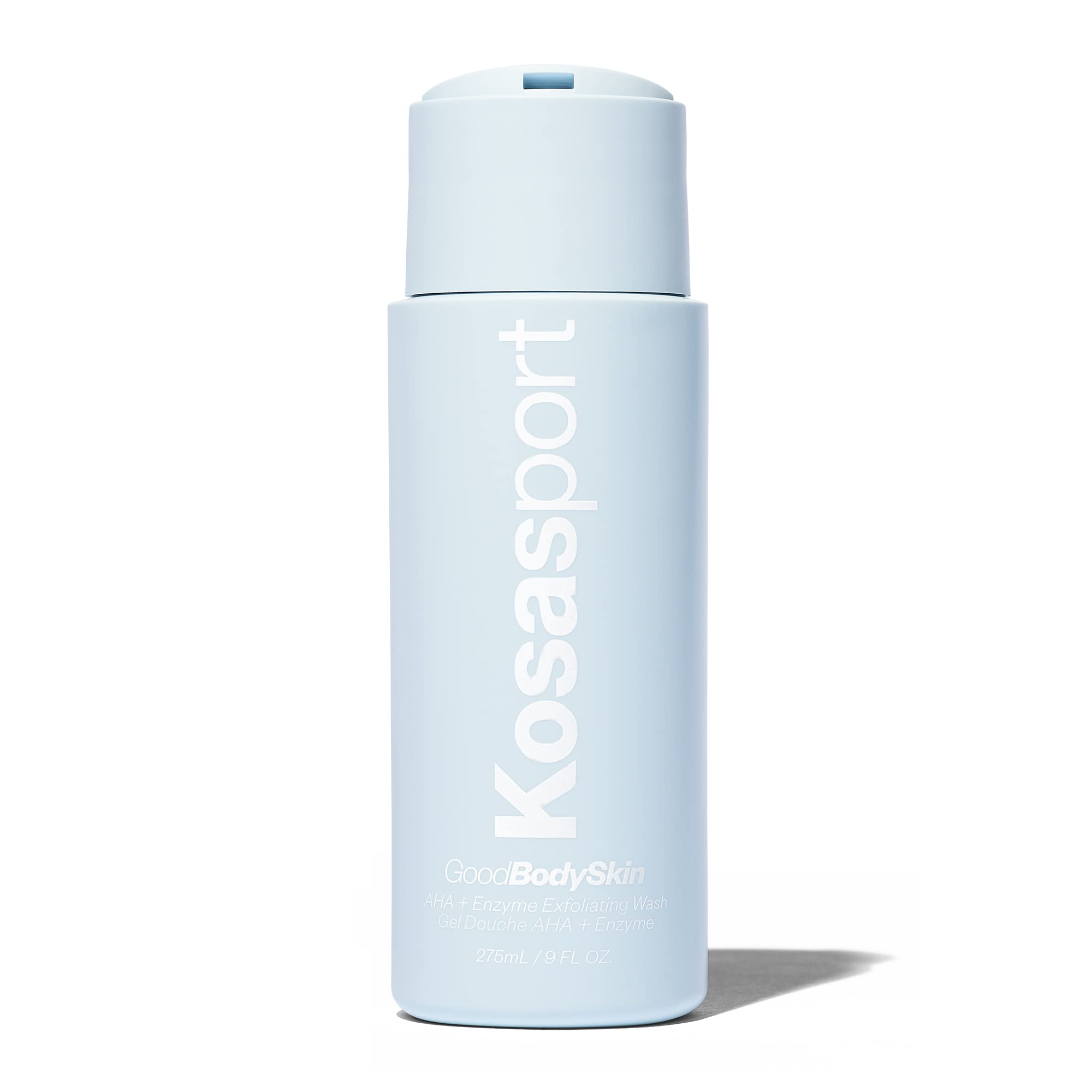 Kosas Kosasport Good Body Skin wash bottle front for daily exfoliation and smoother skin.
