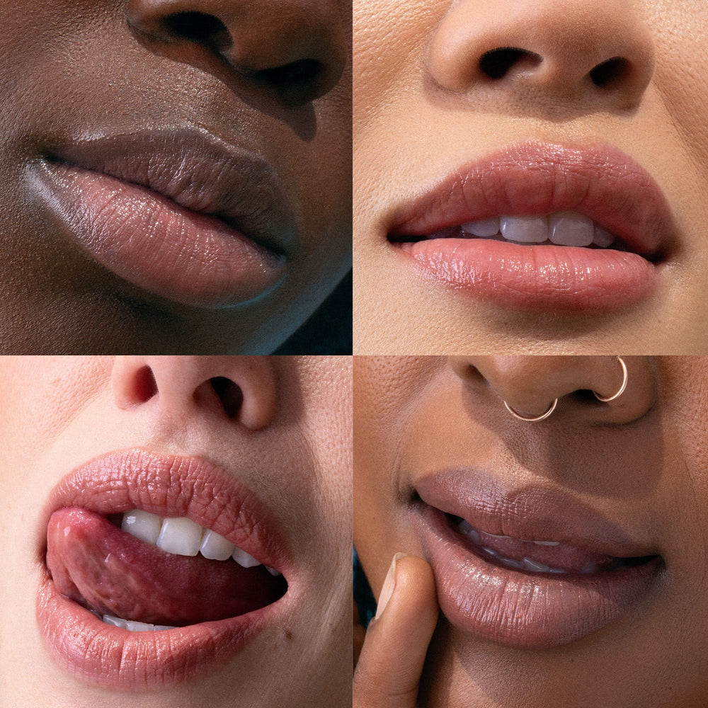 Kosas Lipfuel Hyaluronic Active Sport Lip Balm nourishing ingredients visualization with oils and vitamin E.