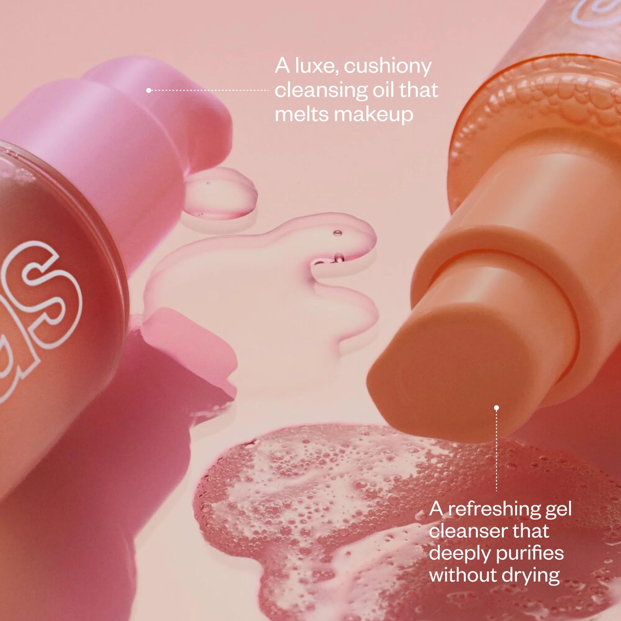 Kosas Mini Plump + Juicy on-the-go travel case for compact cleansing kit.