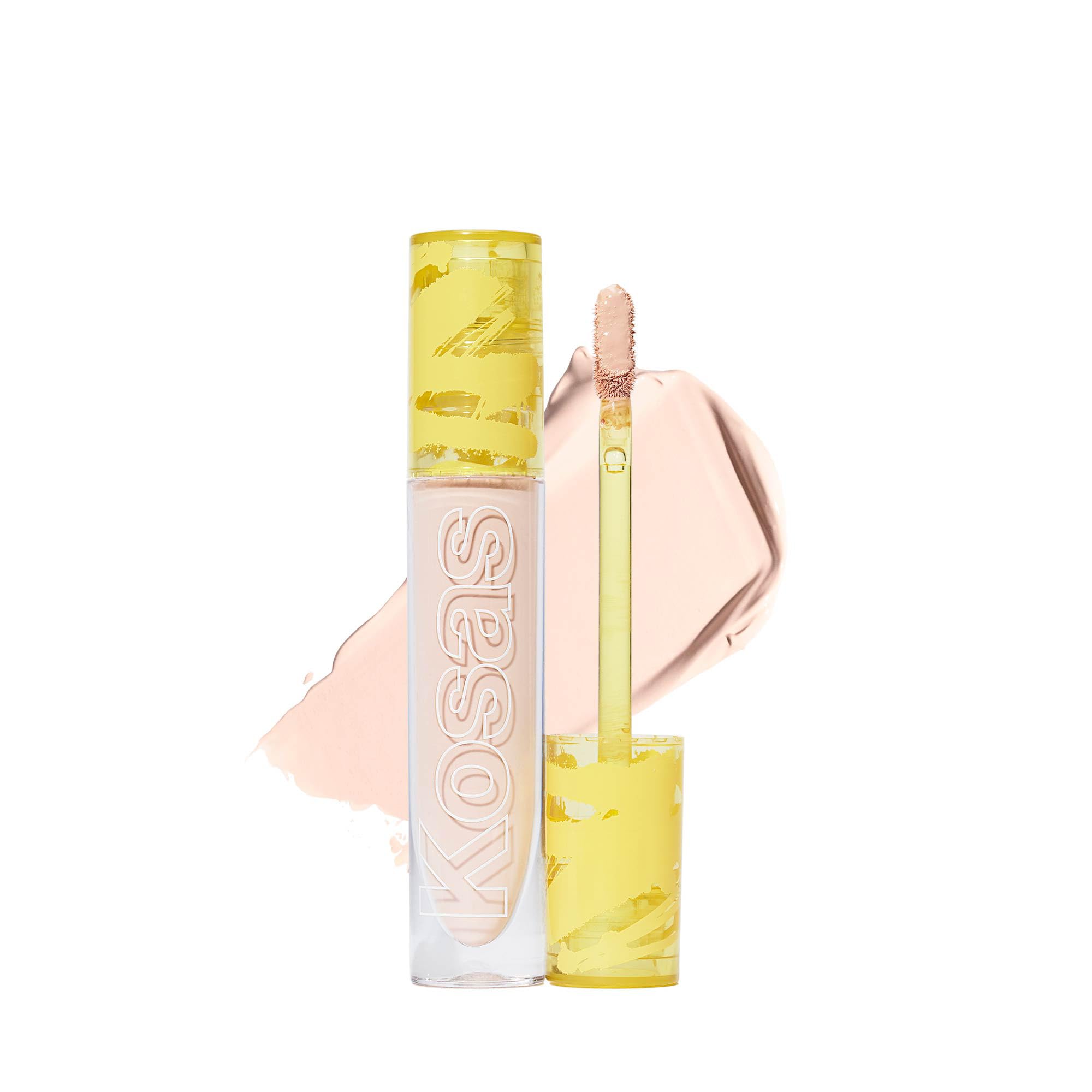 Kosas Revealer Concealer swatch shows medium coverage for a natural under-eye finish.
