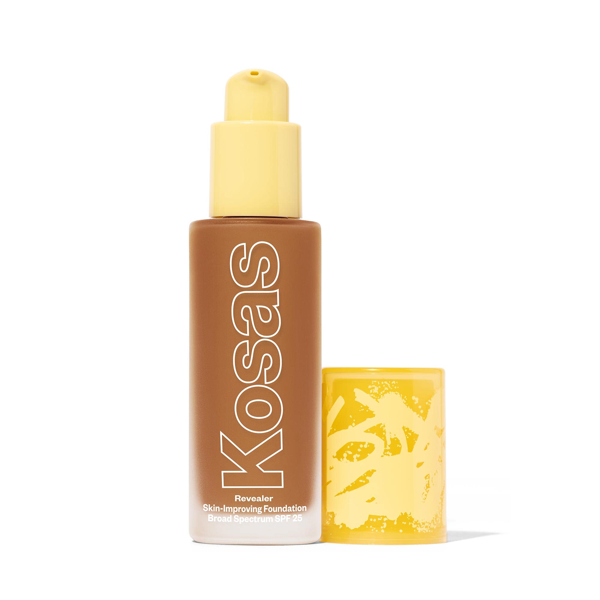 Kosas Revealer foundation bottle closeup with SPF 25 for natural finish.