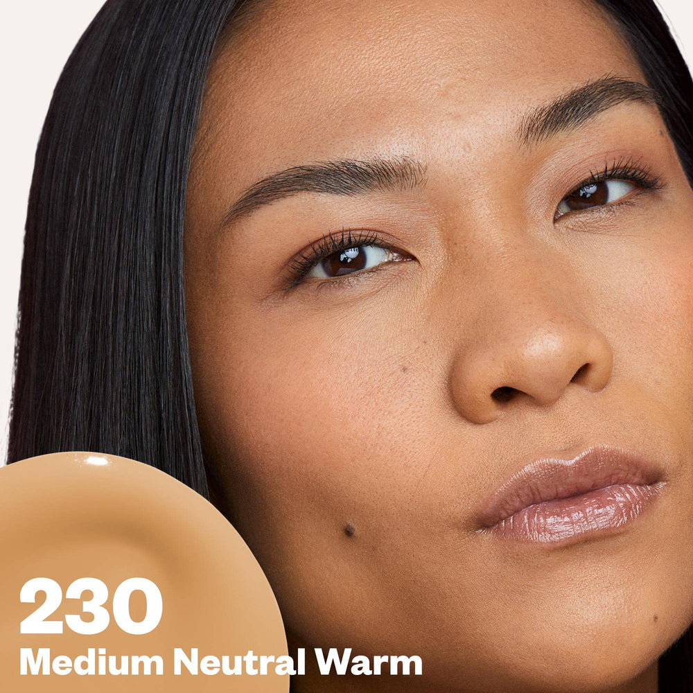 Kosas Revealer foundation pump application demonstrates buildable light to medium coverage.