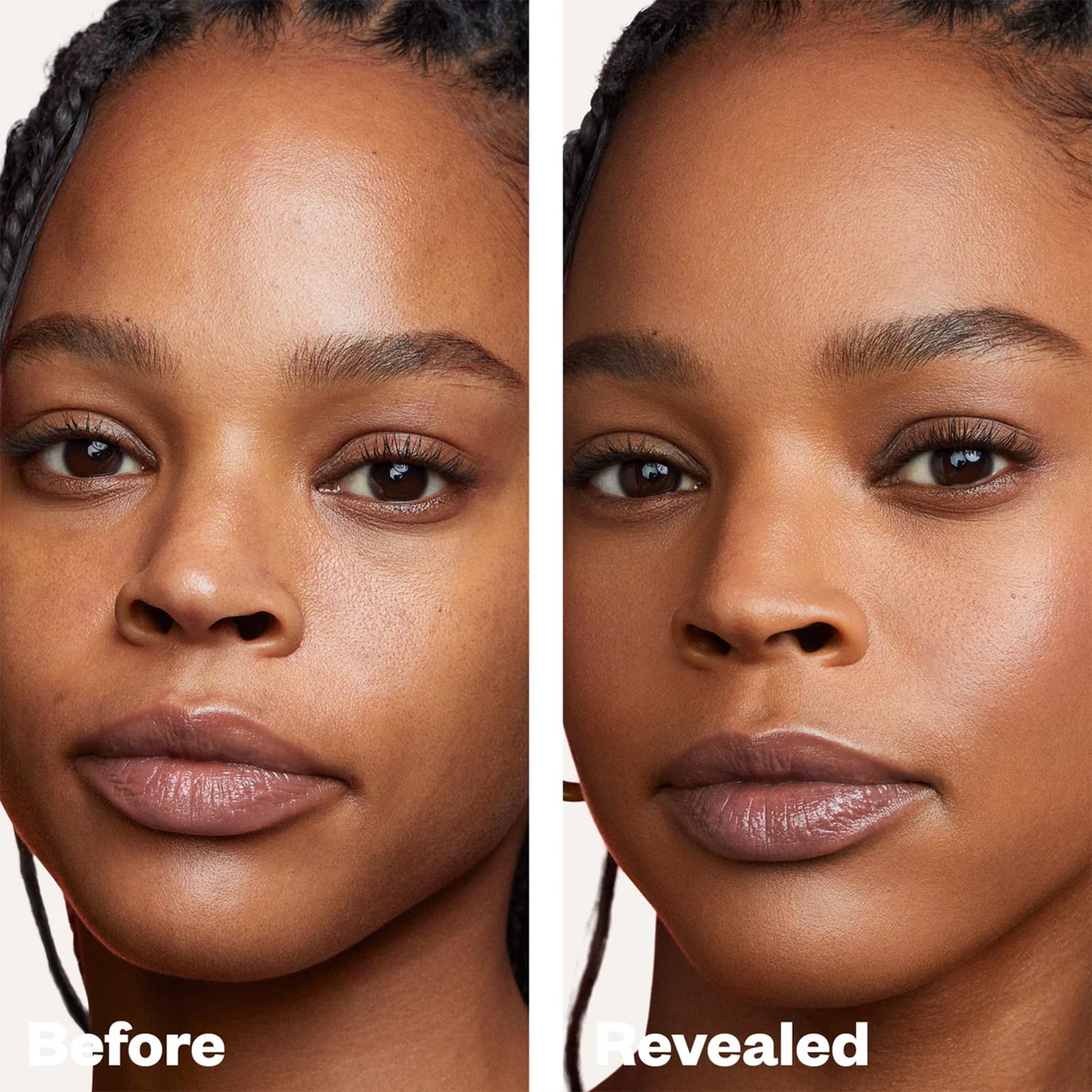 Texture swirl of Kosas Revealer foundation highlighting breathable, weightless wear.