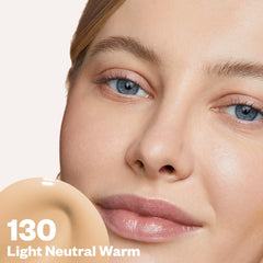 Kosas Revealer on-skin swatch demonstrates medium coverage with radiant glow