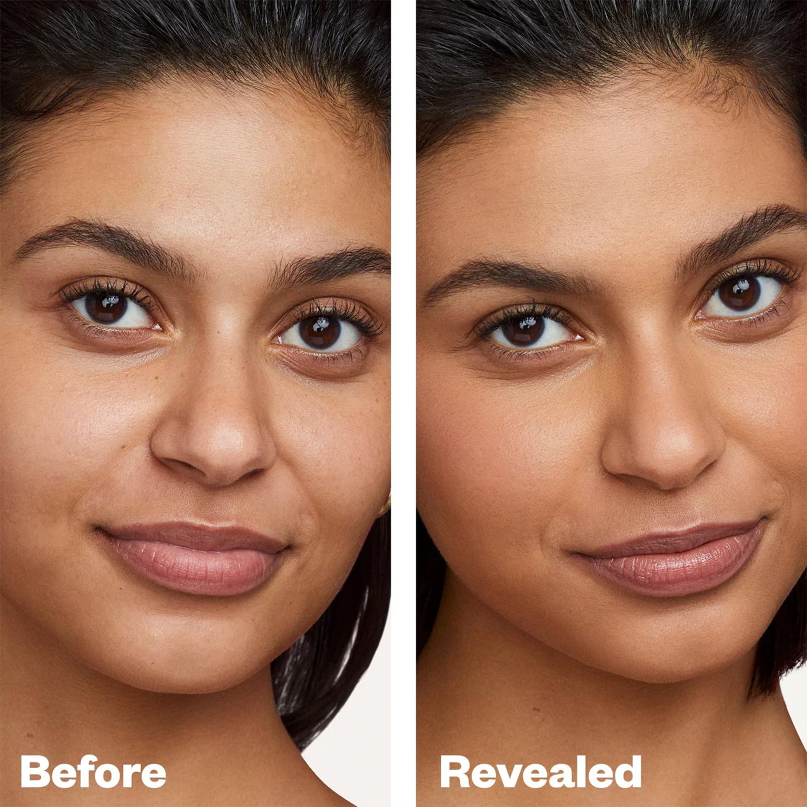 Kosas Revealer swatch demonstrates buildable coverage from light to medium