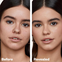 Kosas Revealer texture smoothing close-up illustrating pore blurring.