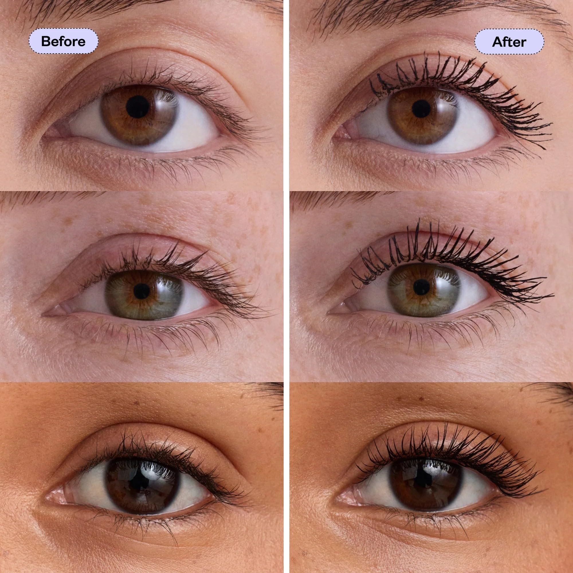 Kosas Soulgazer curvilinear brush close-up for even lift and separation
