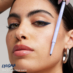 Silky glide of Kosas Enigma with hyaluronic acid for smooth application.