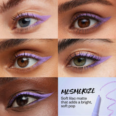 Kosas Soulgazer Mesmerize swatches reveal rich, eye-enhancing color.