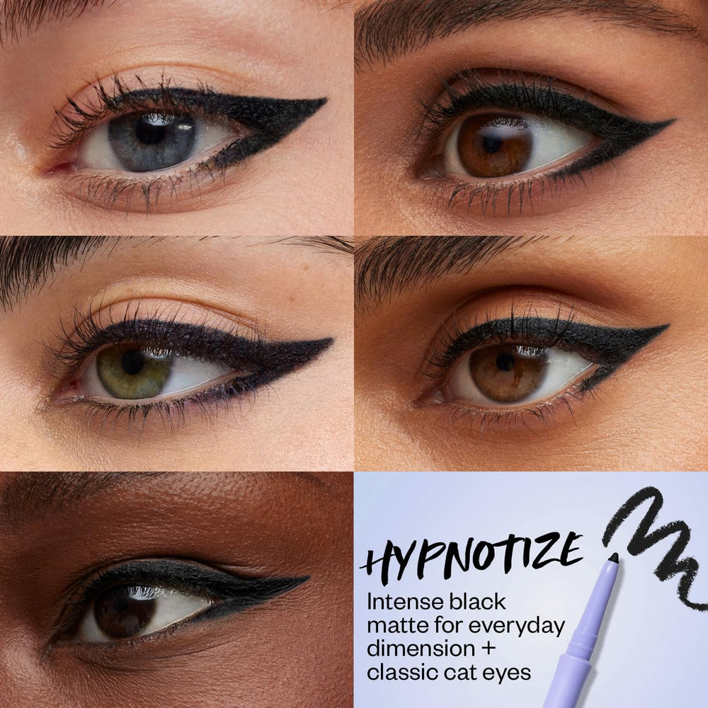 Kosas Soulgazer gel eyeliner waterproof test showing durable definition.