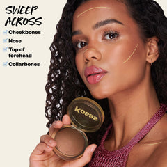 Paradise shade cheek swatch from Kosas Sun Show Glowy Warmth