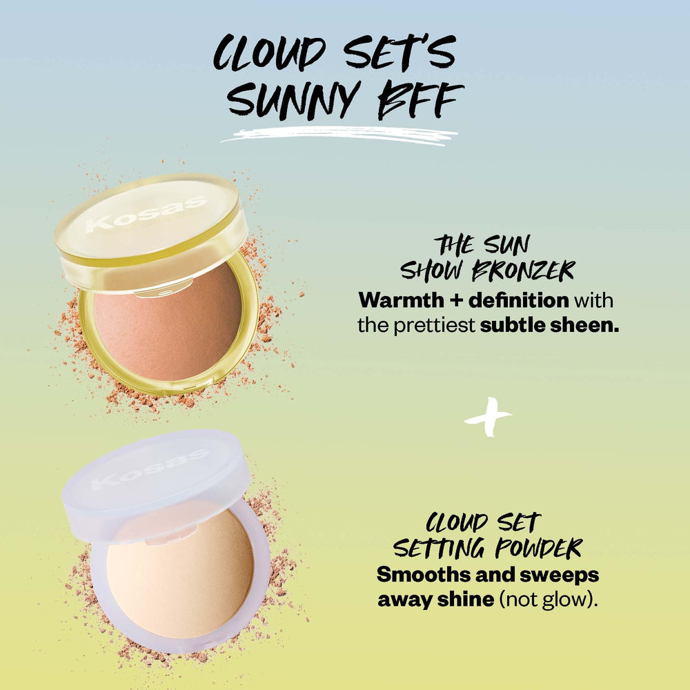 Kosas Sun Show Glowy Warmth Paradise swatch delivering sun-kissed peach glow.