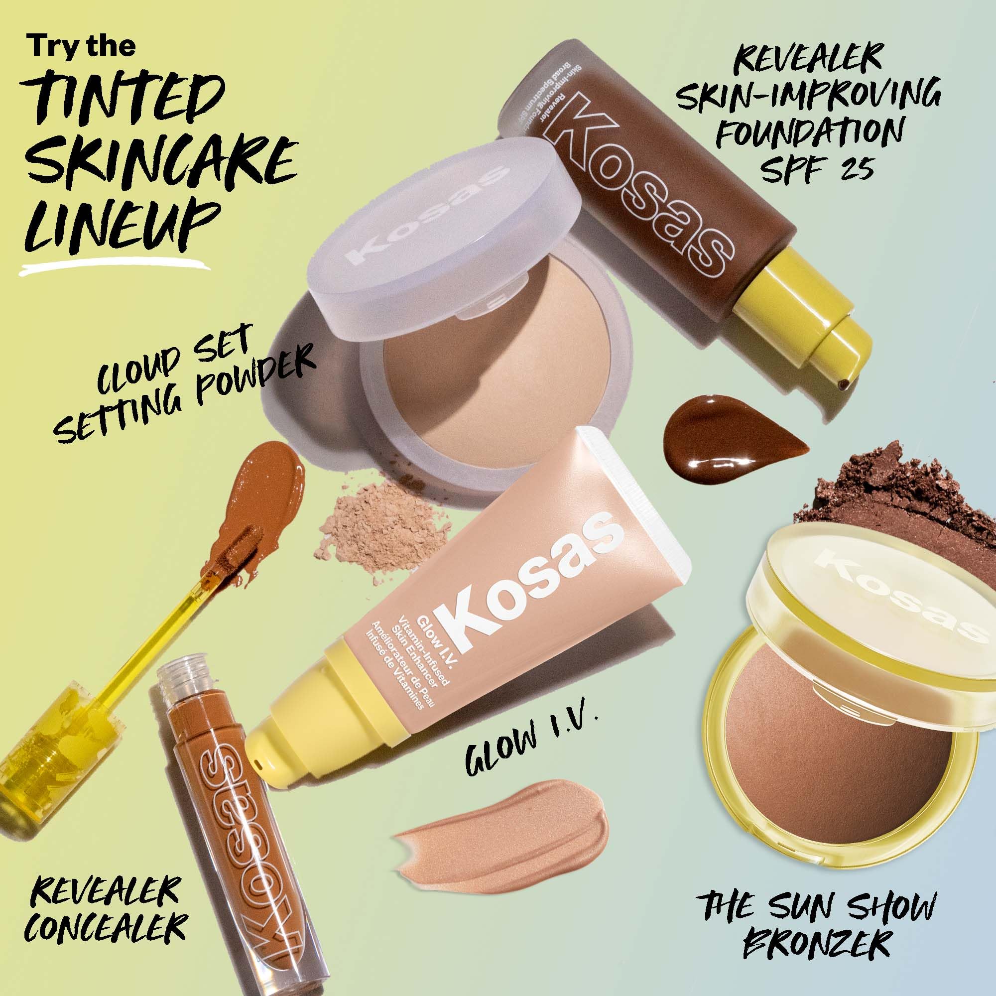 Kosas Sun Show Glowy Warmth Waves swatch for beachy bronze radiance.