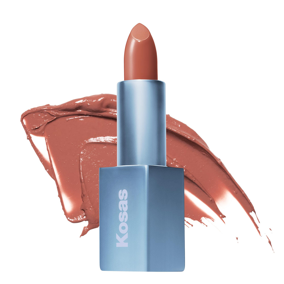 Kosas Weightless Lip Color tube swatch with hydrating, weightless color.