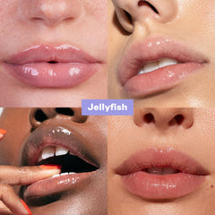 Kosas Wet Lip Oil Gloss doe-foot applicator applying smooth, even coverage.