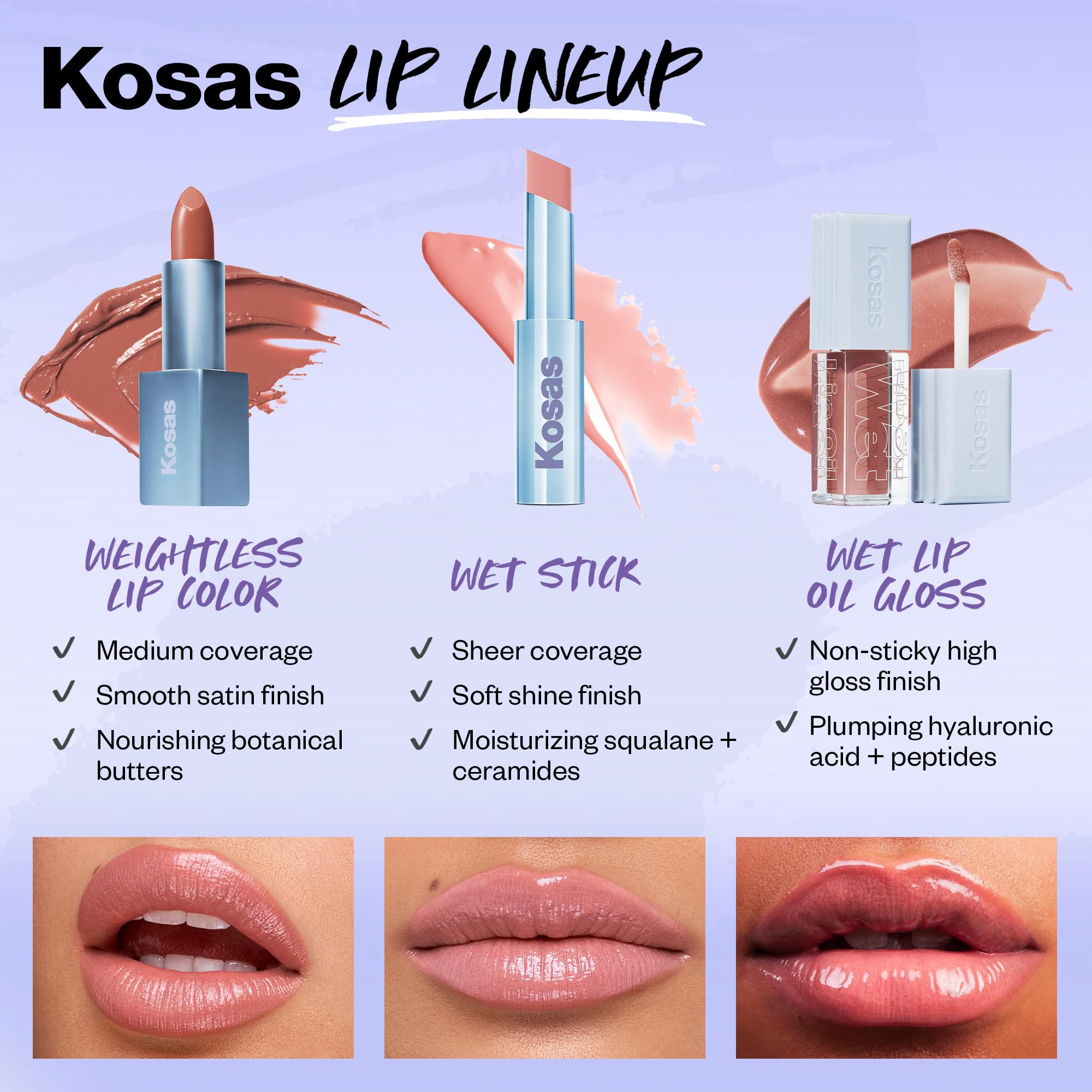 Kosas Wet Stick creamy texture shot highlights smooth, balm-like feel