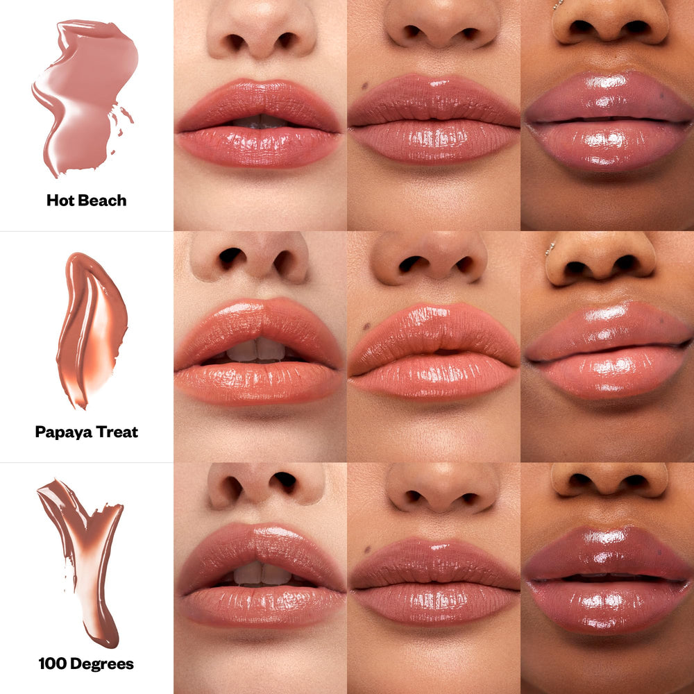 Kosas Wet Stick layered with Wet Lip Oil Gloss for a super slick shine.