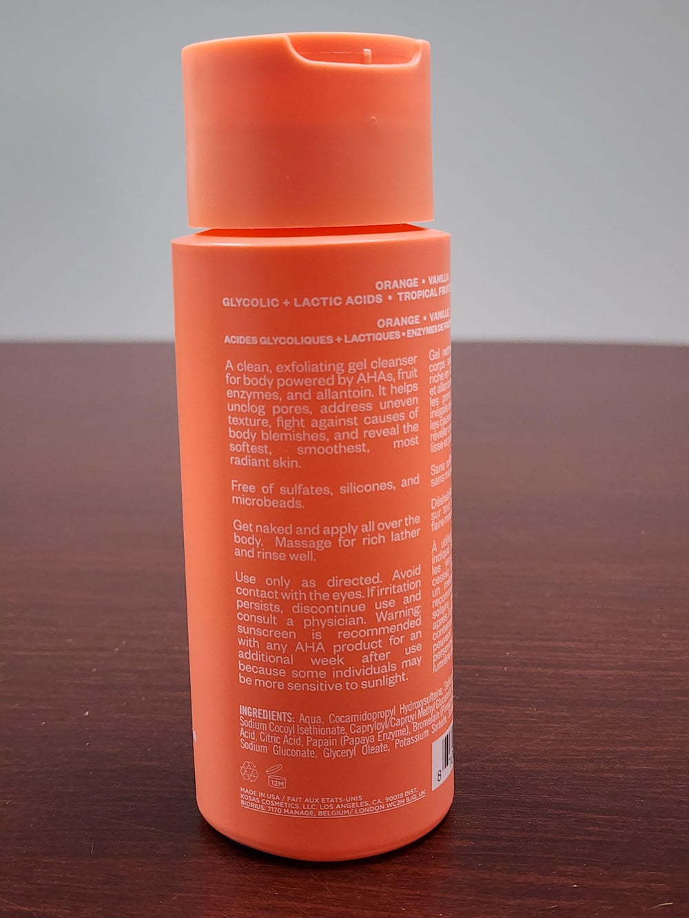 Kosasport Good Body Skin Exfoliating Cleanser shows pore clarity and smoother texture.