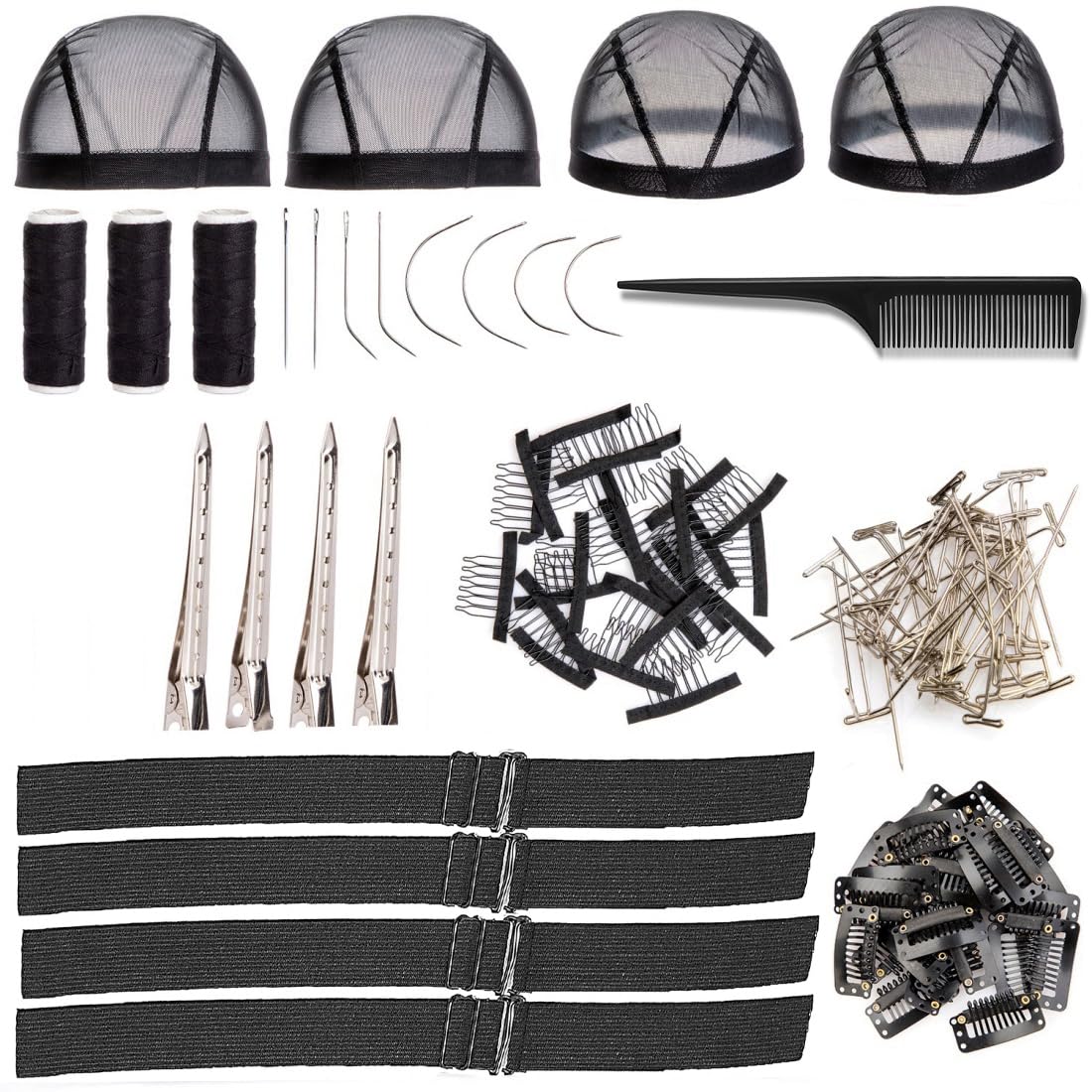 Koskusder wig-cap-dome-mesh-black provides breathable fit for all-day wig wear.