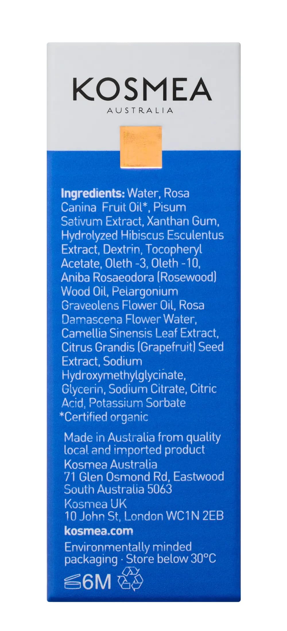 Kosmea serum applied as part of a morning or night routine