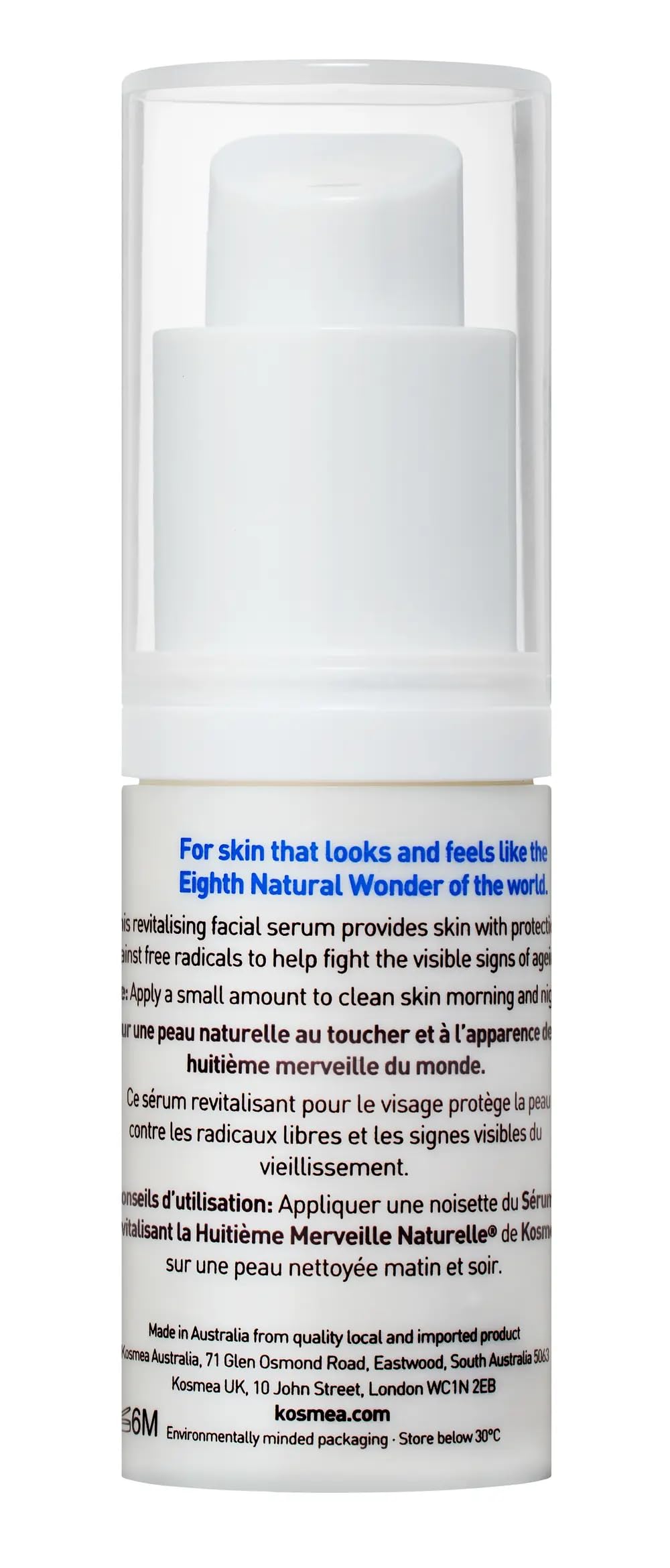 Kosmea Eighth Natural Wonder Serum close-up with hibiscus seed extract ingredient