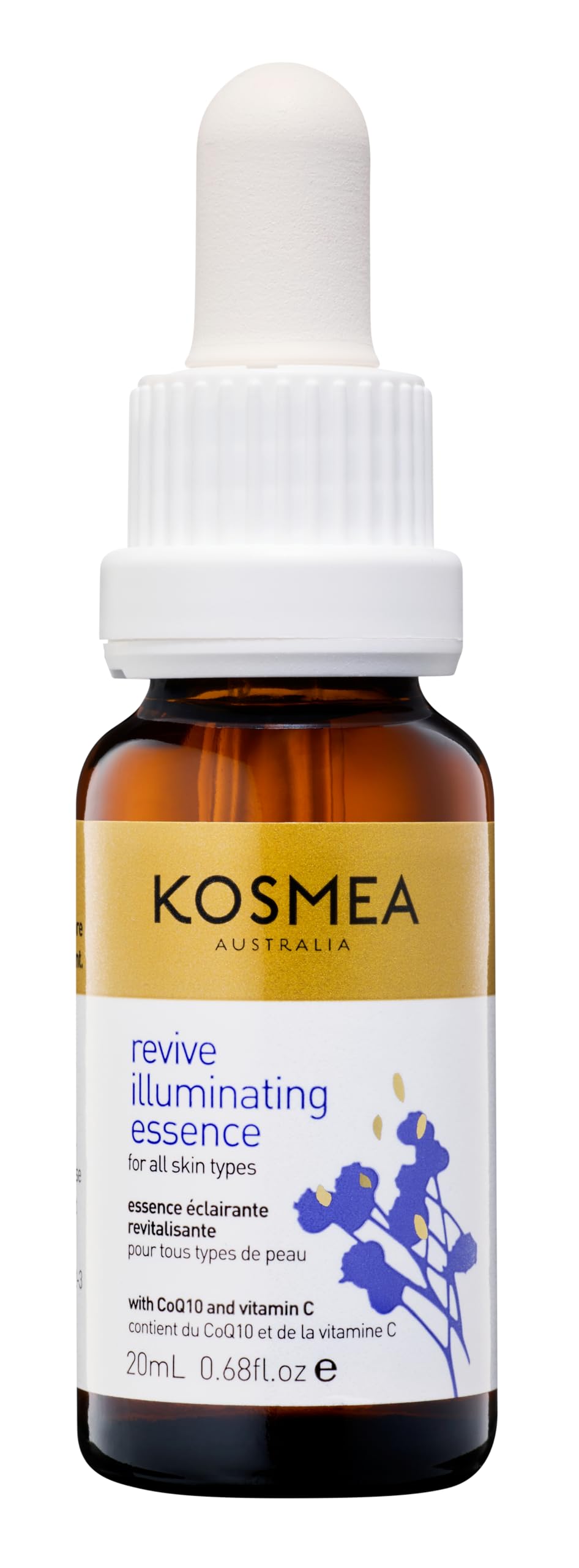 Kosmea Revive Illuminating Essence bottle showing premium facial oil for daily radiance
