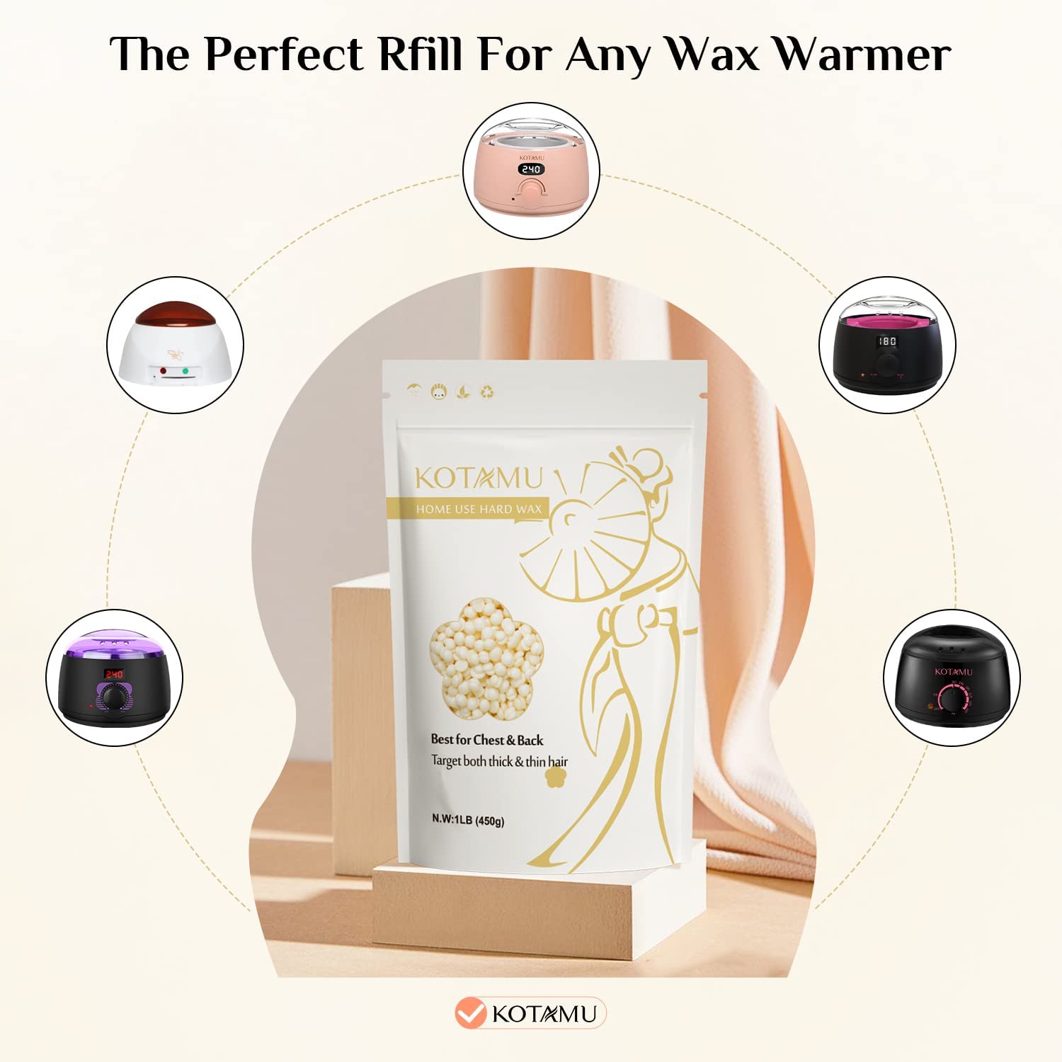 KOTAMU at-home waxing with long-lasting smoothness, fewer salon visits.