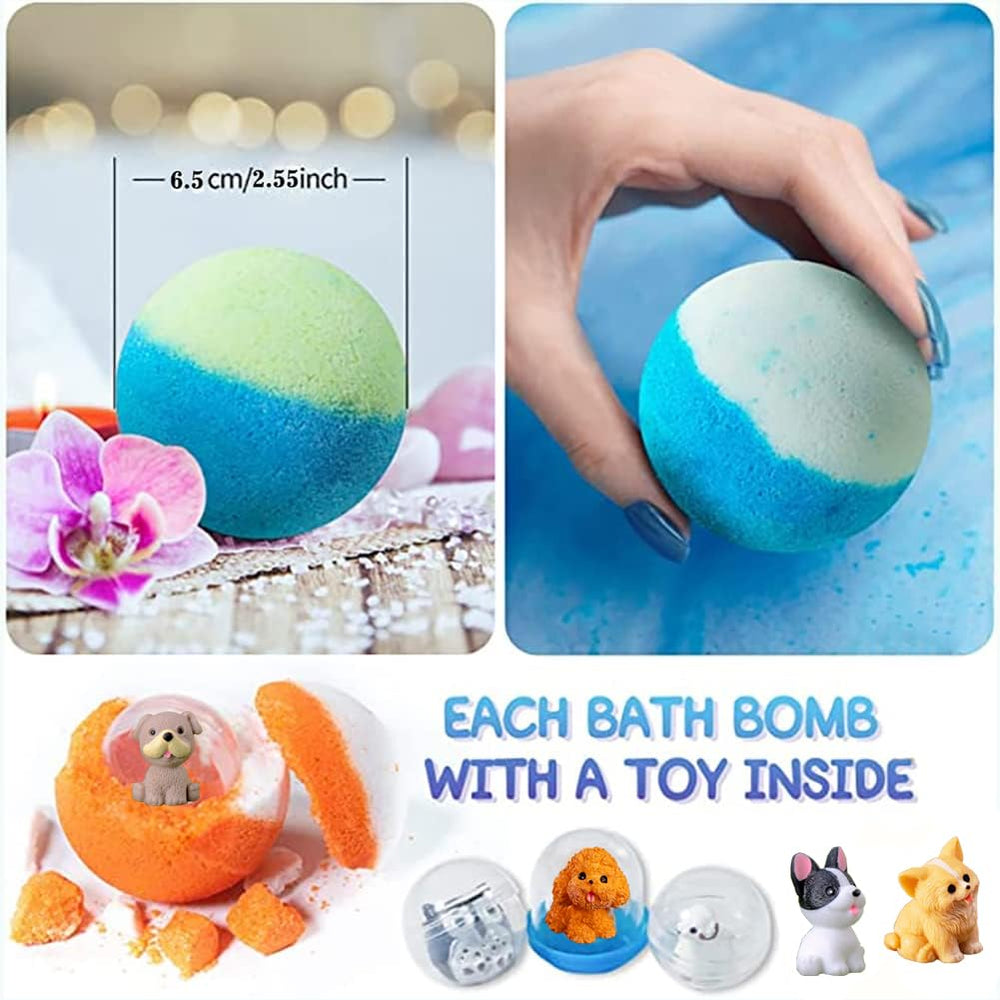Kottke puppy-dolls-inside bath bomb sparks playful bath time.