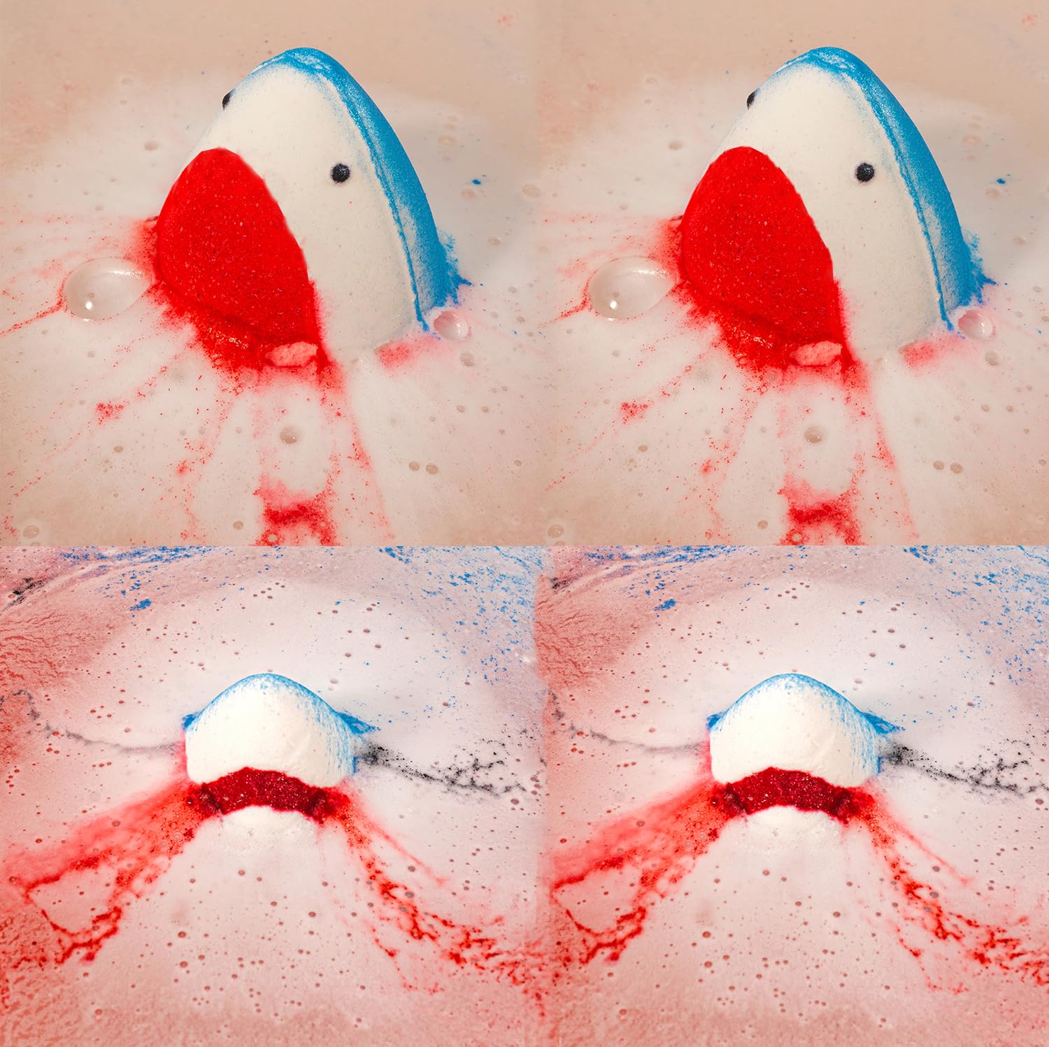 Kottke Shark Bath Bombs produce colorful bubbles for a fun bath.