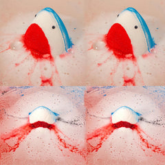 Kottke Shark Bath Bombs produce colorful bubbles for a fun bath.
