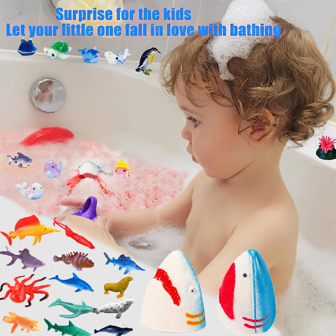Kottke Shark Bath Bombs use natural ingredients for gentle care of delicate skin.