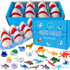 Kottke Shark Bath Bombs with surprise shells for playful bath time.