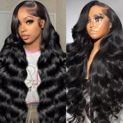 KOTTN 13x6 lace front body wave wig with natural scalp illusion and soft texture.