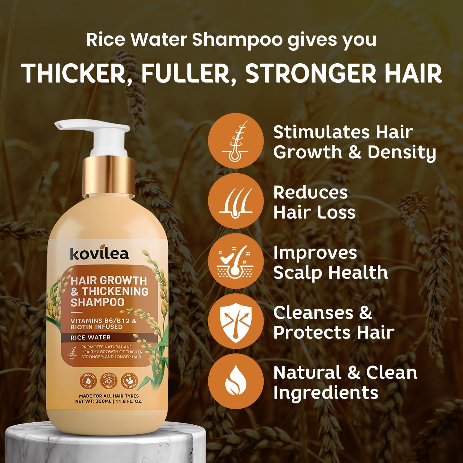 Pouring Kovilea shampoo to apply evenly across hair