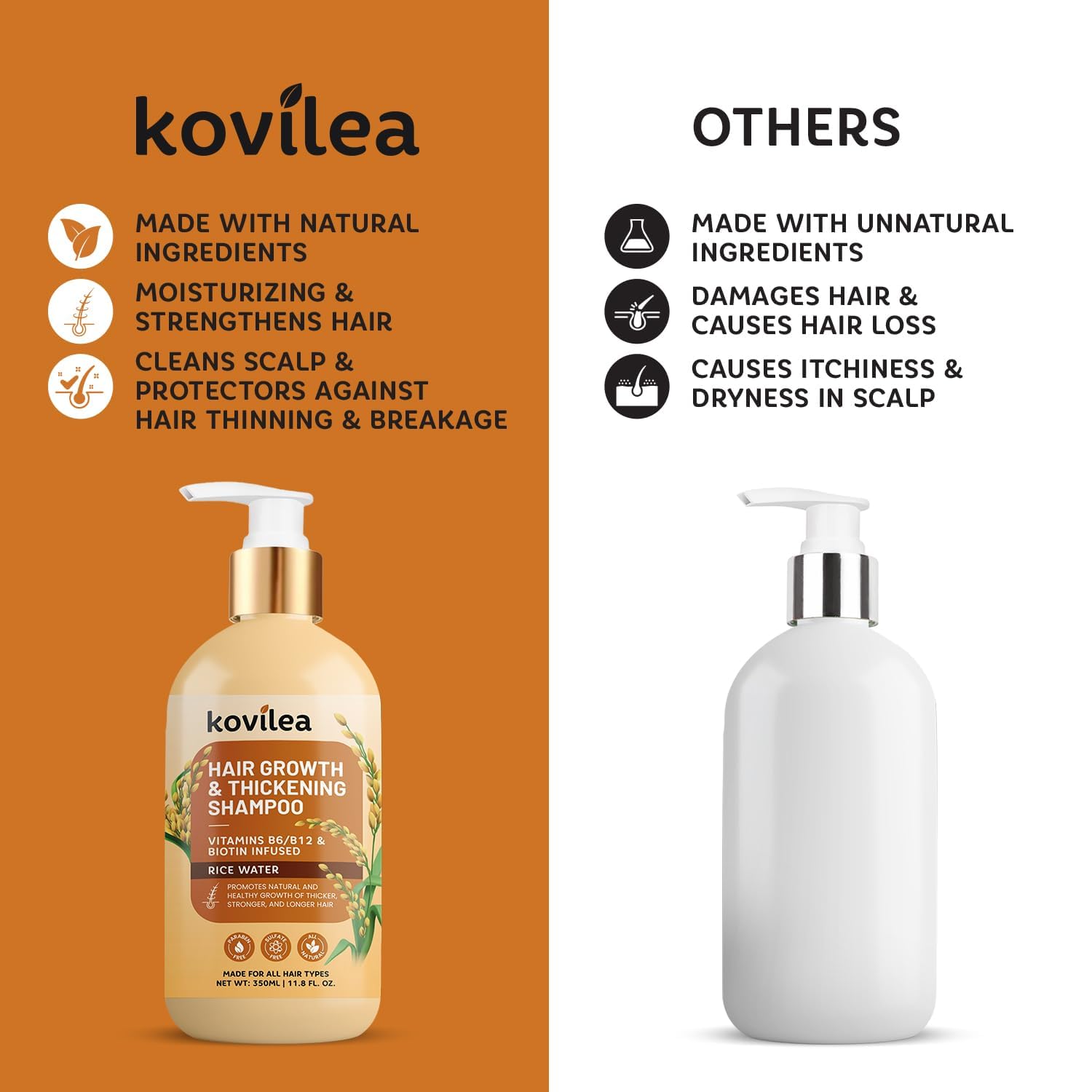 Rich Kovilea shampoo texture hints at moisture without weighing hair down