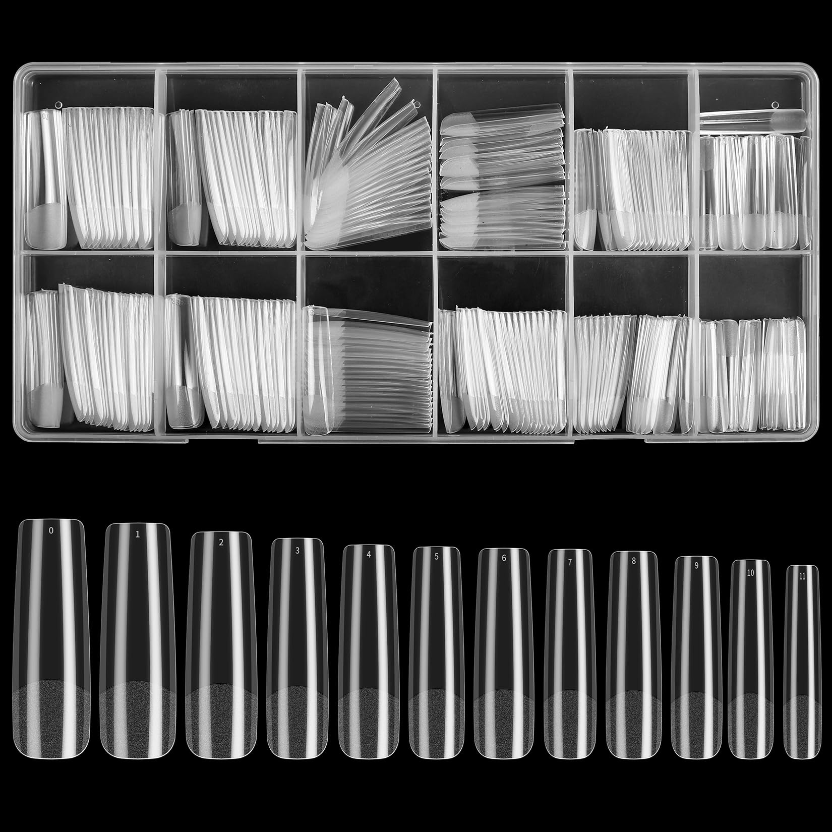 KOXXIAMOQ 240pcs square clear nail tips for easy DIY extensions