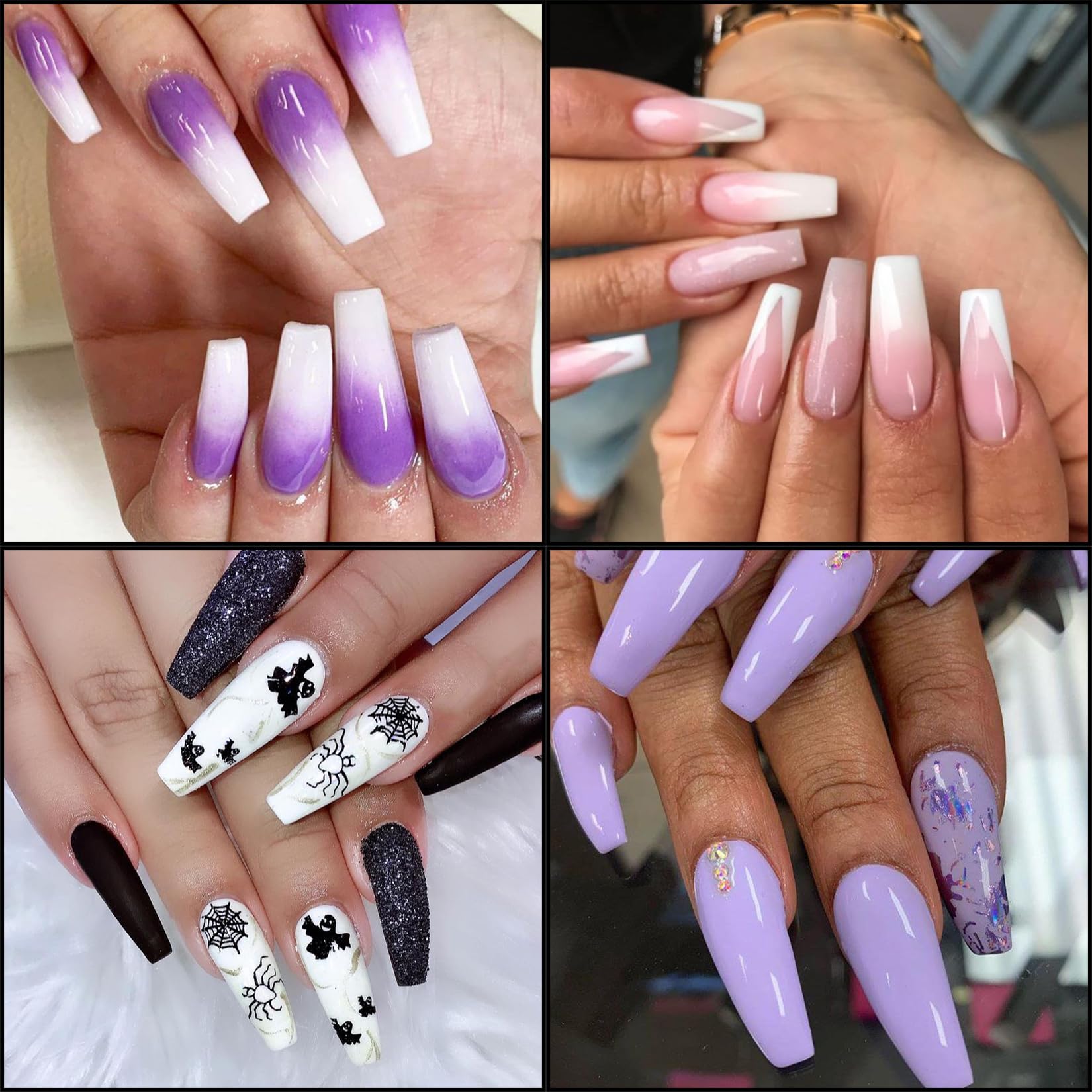 KOXXIAMOQ DIY nail art at home with full cover tips.