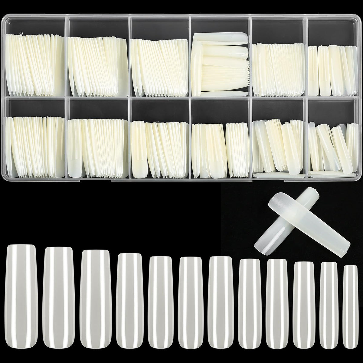 KOXXIAMOQ extra long square nail tips for natural extension.