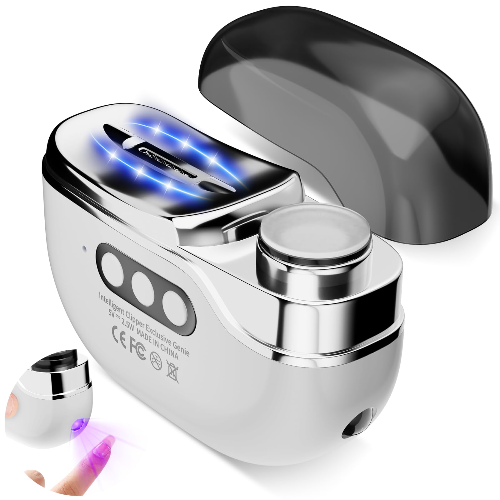 KOYIOOUADO 4-in-1 nail clipper trims nails smoothly with built-in debris collection.