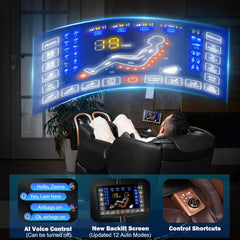 KoziSense A18 AI voice control panel for effortless massage adjustments