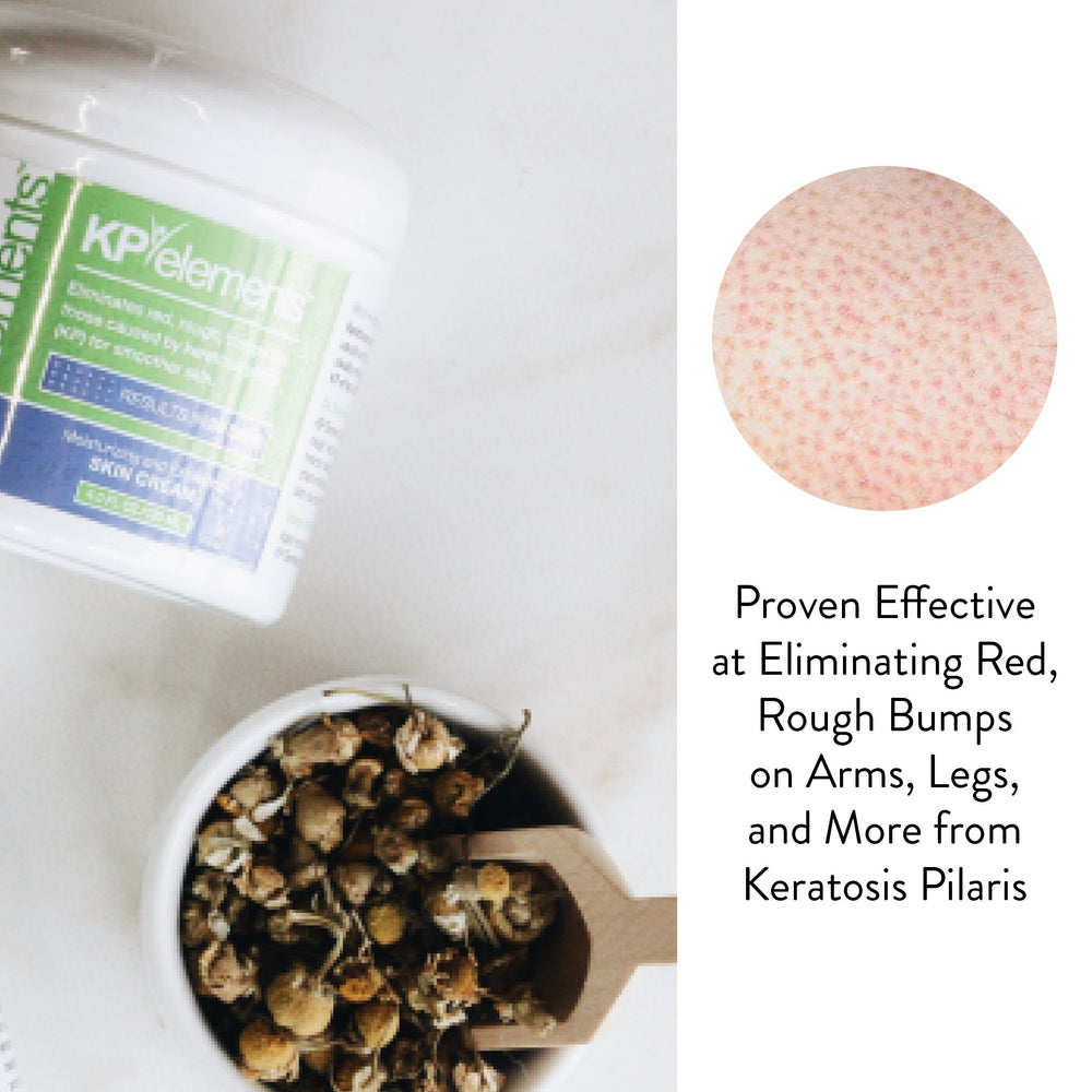 KP Elements Keratosis Pilaris Lotion being applied on arm during routine
