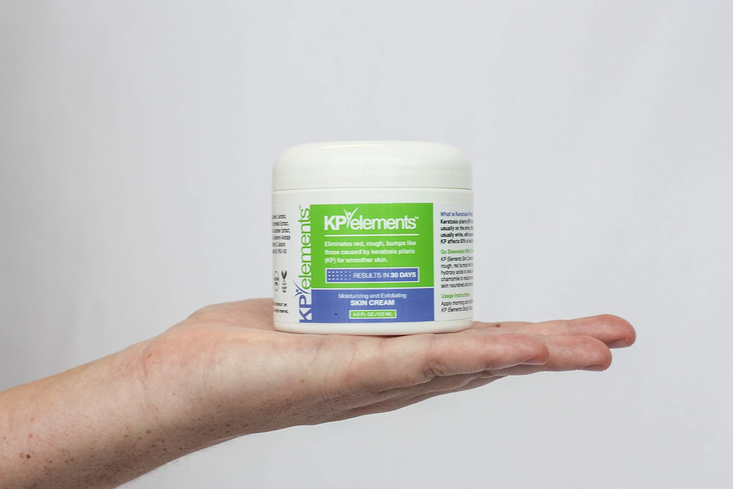 KP Elements lotion close-up demonstrates quick absorption and non-greasy feel
