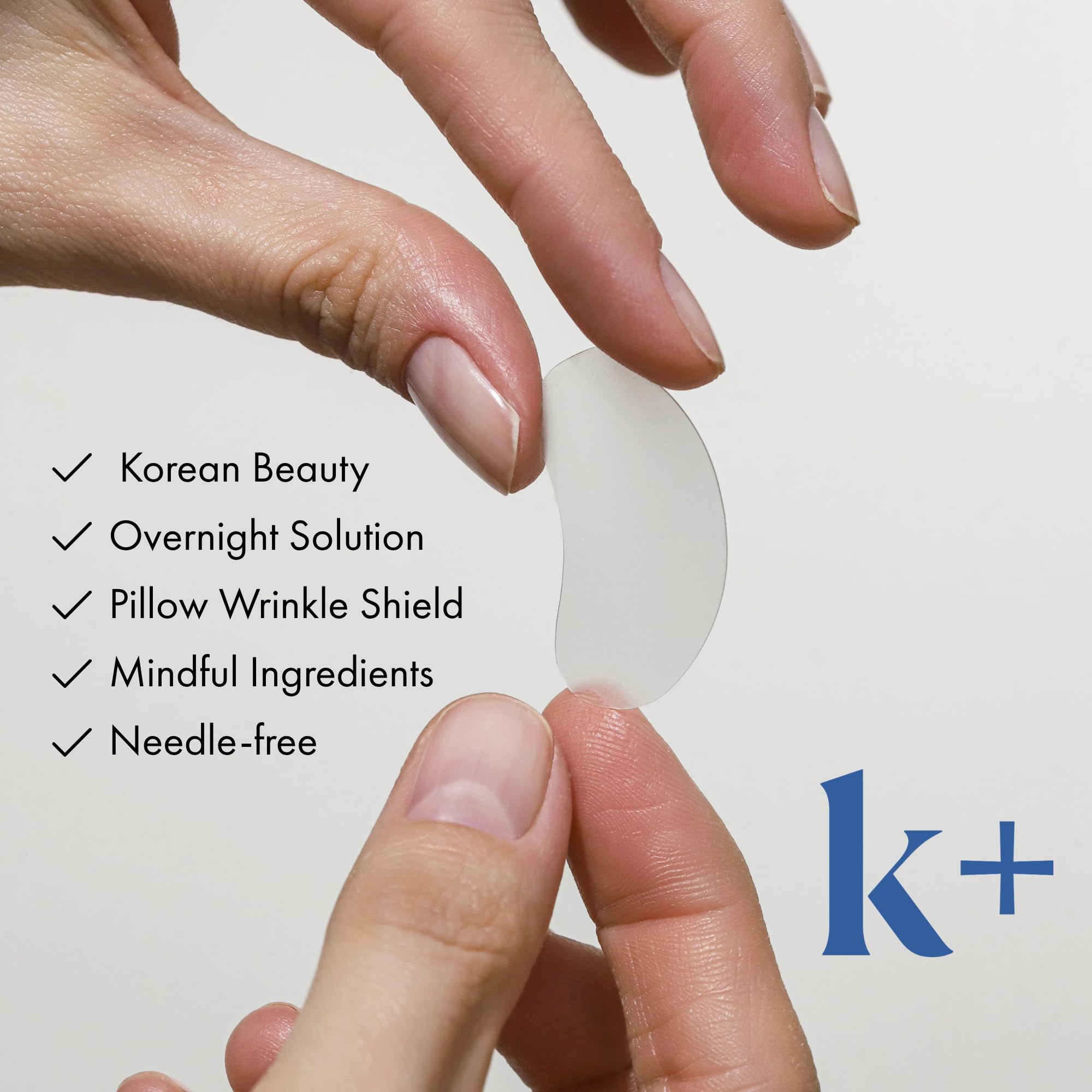 KPLUS patch with hyaluronic acid hydrates skin for a plumper look