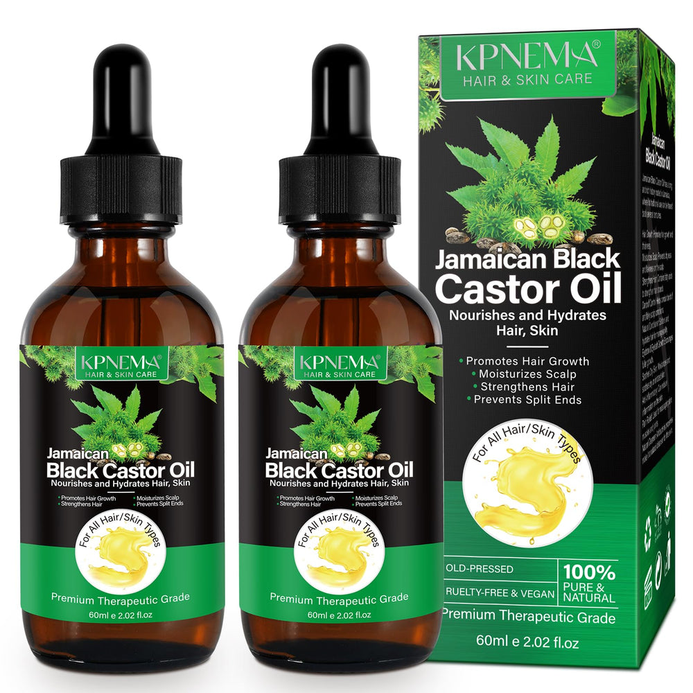 KPNEMA Jamaican Black Castor Oil bottle for versatile hair and skin care.