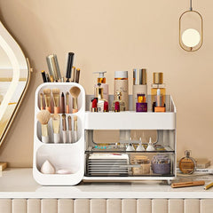 KQJS organizer features two large drawers for masks and vanity kits