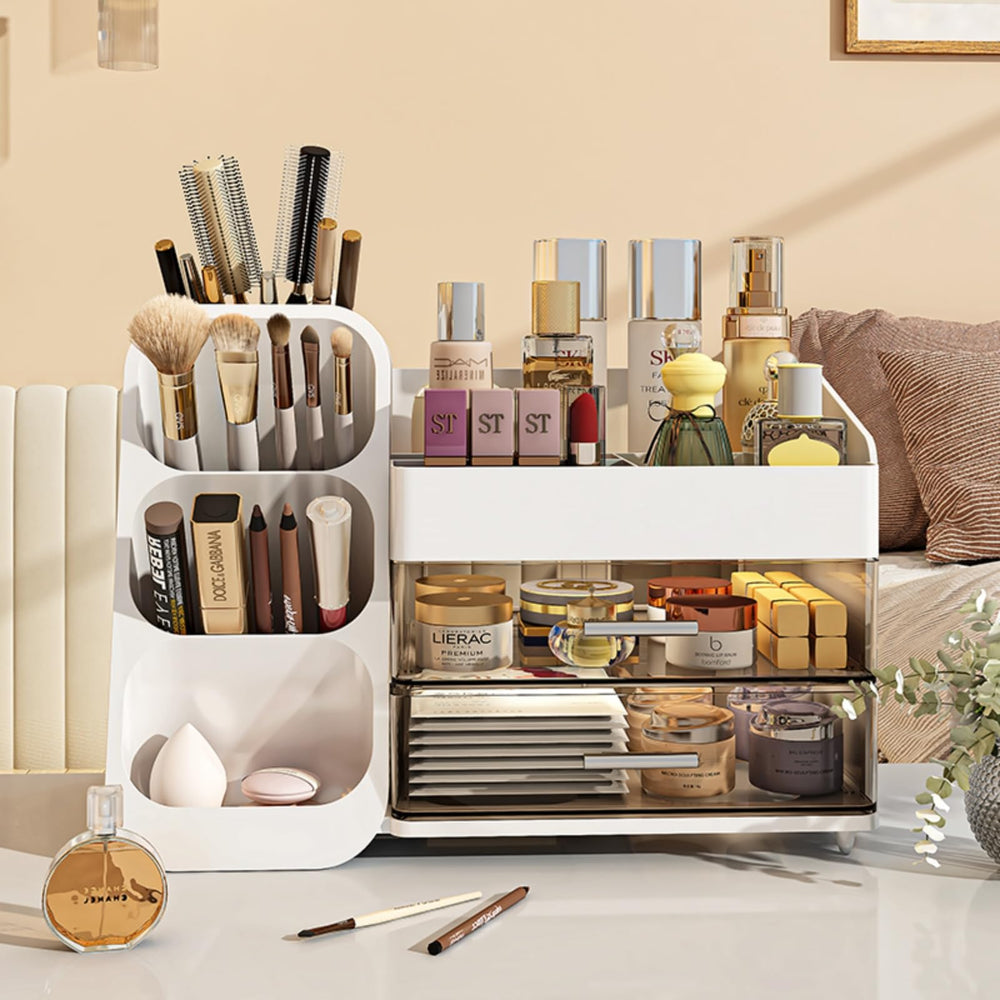 KQJS vanity organizer clear drawers showcase stored products at a glance