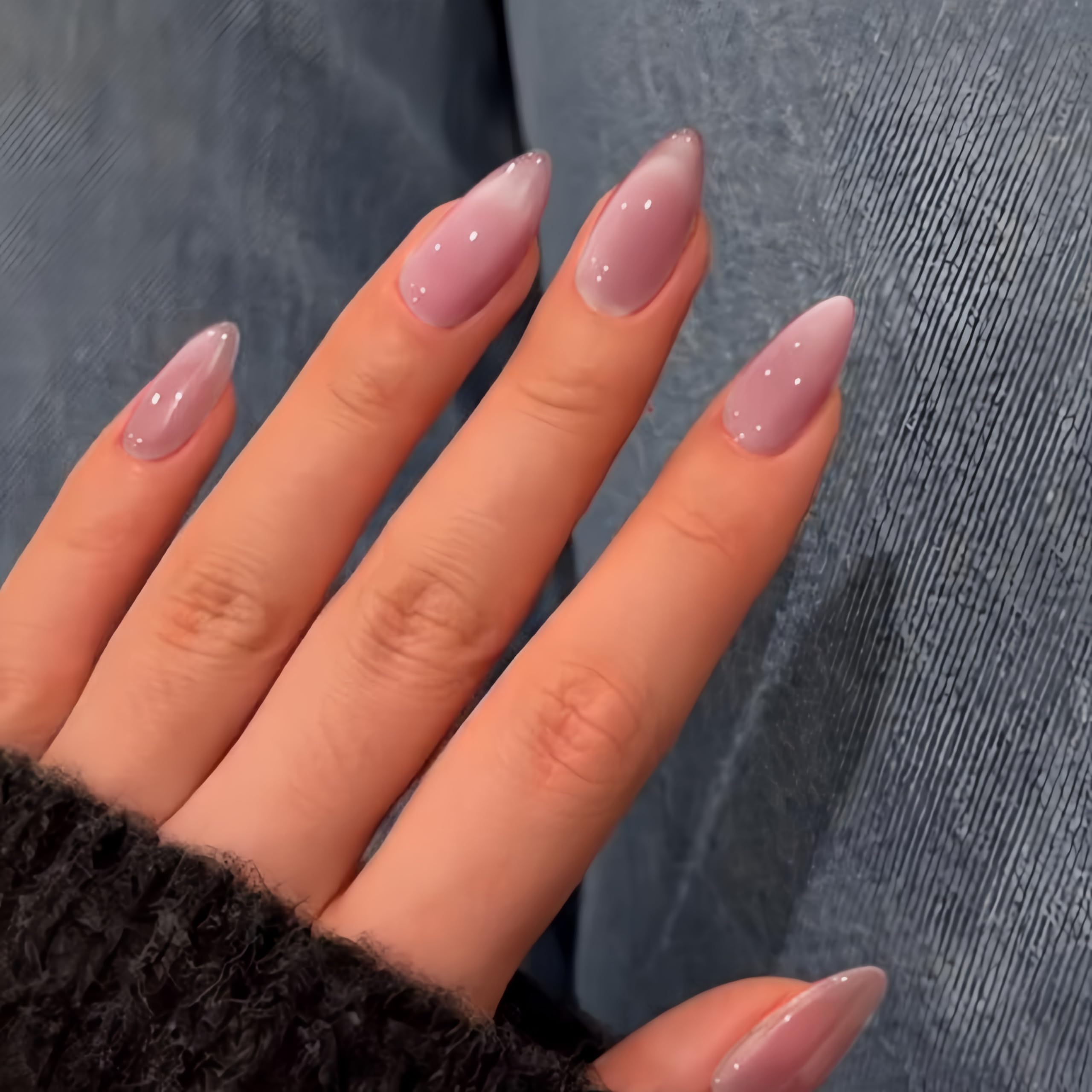 KQueenest glitter sparkle press-on nails in medium long length with high shine