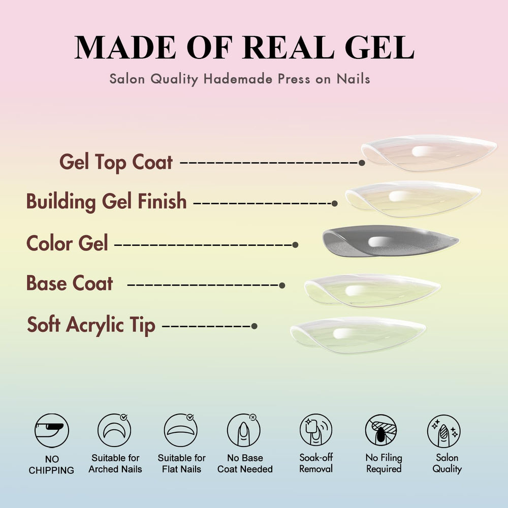 KQueenest glue-on nails kit contents laid out for home use